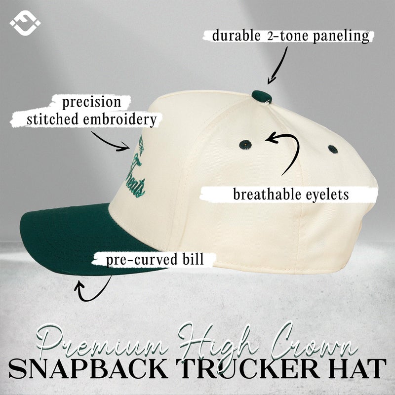 فنكي جونك قبعة Snapback كلاسيكية بلونين - أنا هنا من أجل الحلوى - أخضر/بيج - Image 3